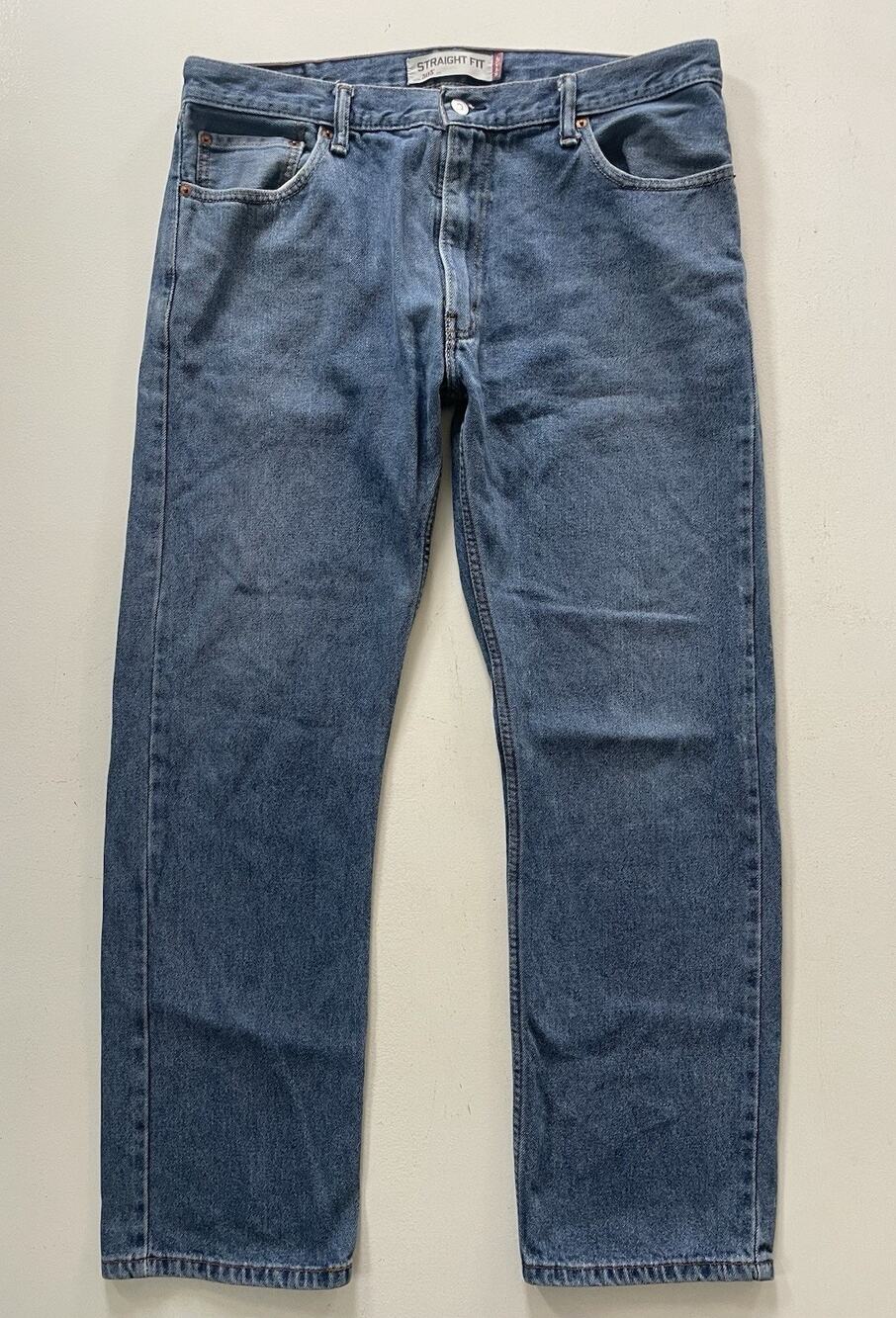 Men Levi's 505 Blue Denim Jeans Straight Regular Fit Mid Rise Med Wash 36x30